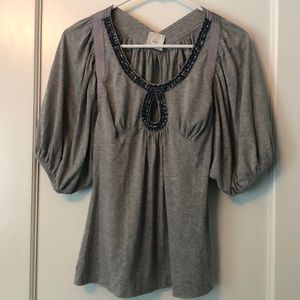Grey Blouse with sequin detail